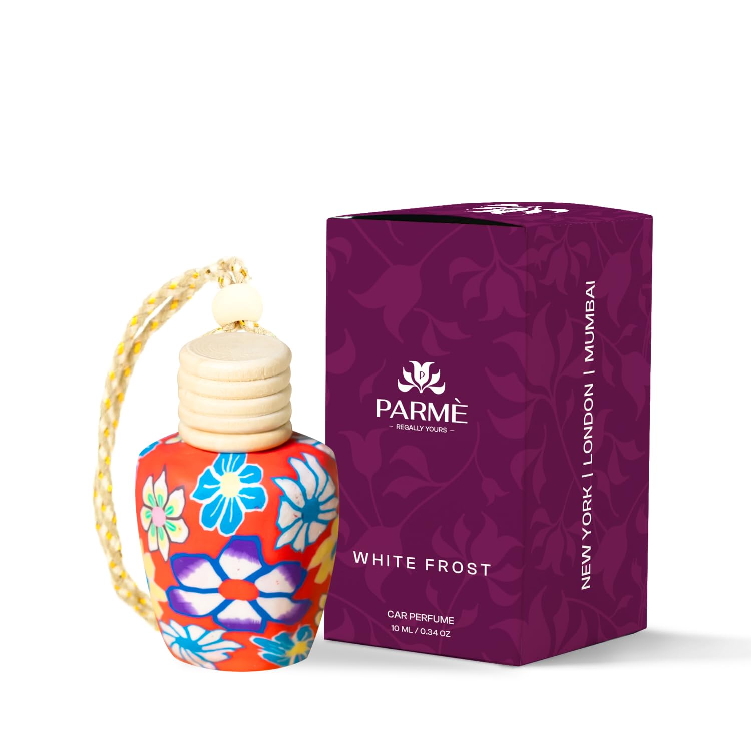 Parme- Premium Cool Water car perfume car fresheners long lasting 10ML hanging perfume for car interior with car fragrance diffuser with Essential Oils Fragrance in Beautiful Glass Diffuser 60 Days.