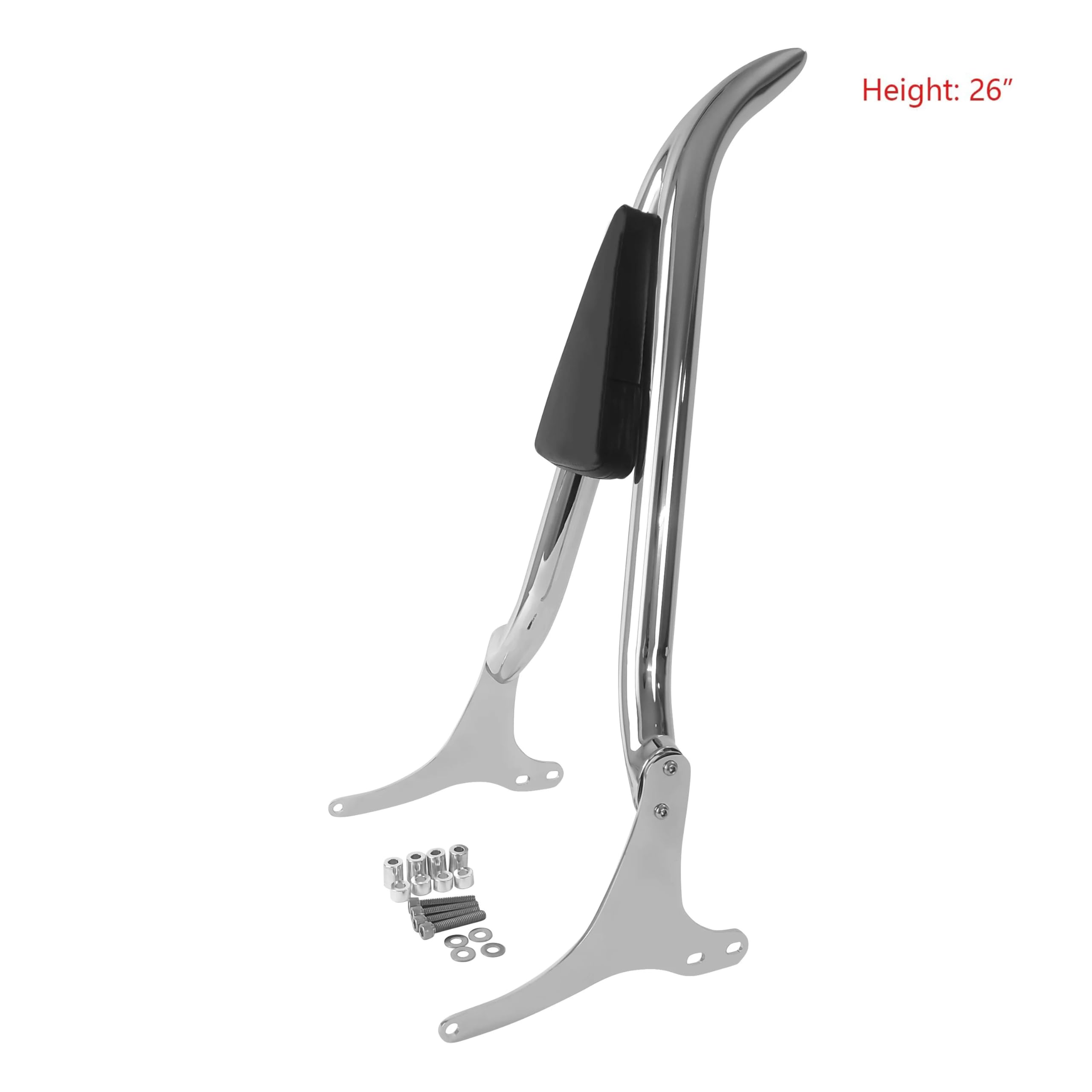 Pasuje do Harley Touring 1997-2008 Road King Electra Glide Sissy Bar oparcie pasażera tylny bagażnik Poduszka Na Kufer Motocyklowy(Chrome)