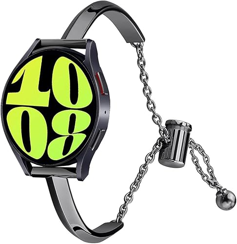 DEALELE Bandas compatibles con Samsung Galaxy Watch 66 Classic 55 Pro 44 Classic 3 1.614 in Active 2, pulsera de repuesto de metal con diamantes