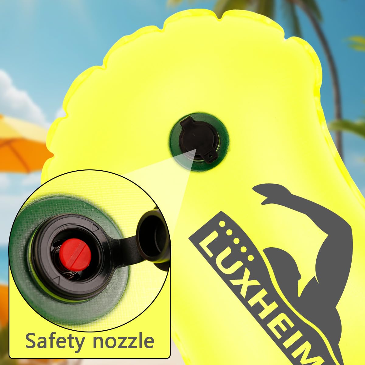 LUXHEIM Swim Buoy Tow Floats for Open Water Swimming Highly Visible Swim Float Waterproof Inflatable PVC Tow Float for Triathlons - Image 4
