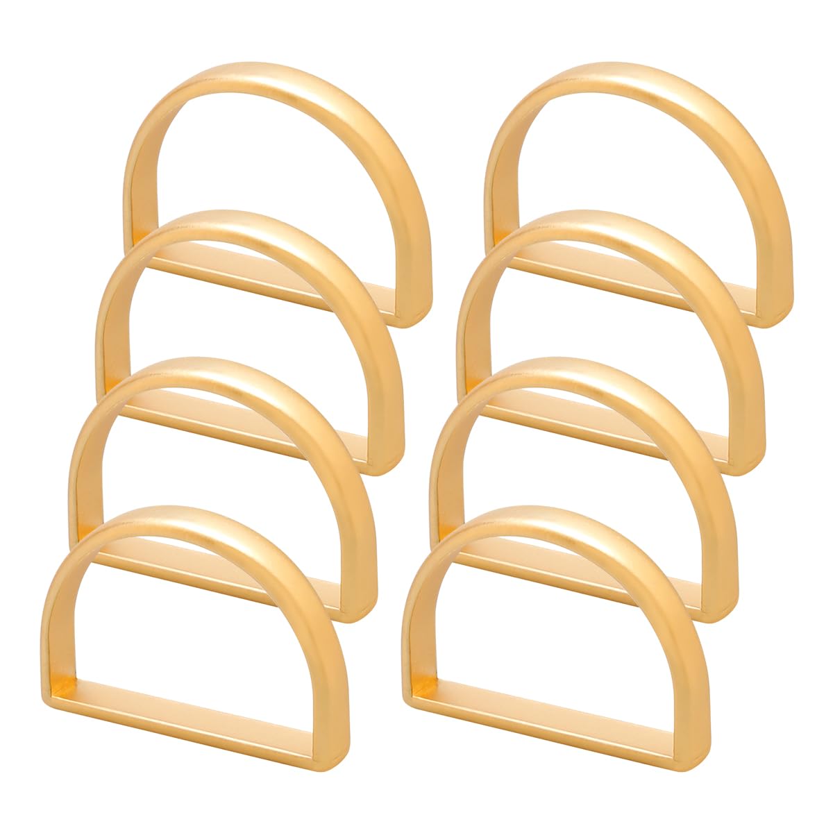 Gladfresit Gold 8Pcs Half-Round Napkin Ring High-Grade Durable Polished Half-Round Napkin Clasp For Banquets, Dinners, Hotel Decoration