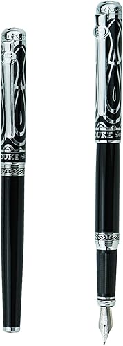Miniatura 3 de Duke Ruby Black Fountain Pen Fude Nib with Original Gift Box, Iridium Bent Nib Writing Pen for Signature, Art Drawing,Calligraphy