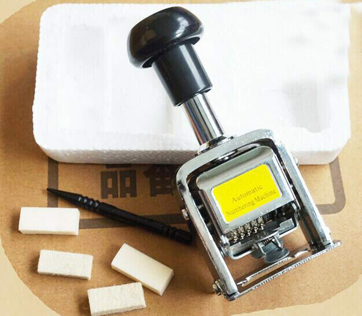 AUXPHOME Automatic Numbering Machine, Auto Jump 5-Digits, Number