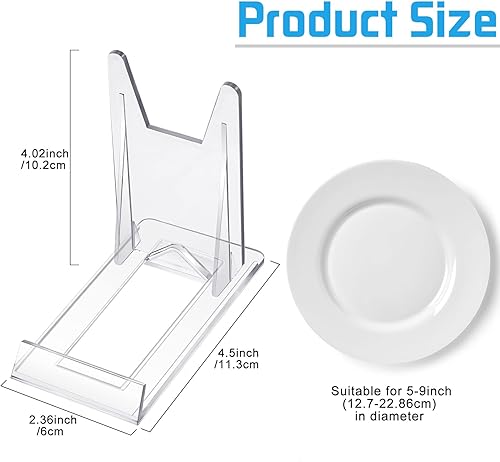 Miniatura 2 de Tuanse Paquete de 40 soportes de acrílico para placa transparente, caballete ajustable, mini soporte para exhibir platos, libros, marcos de fotos,