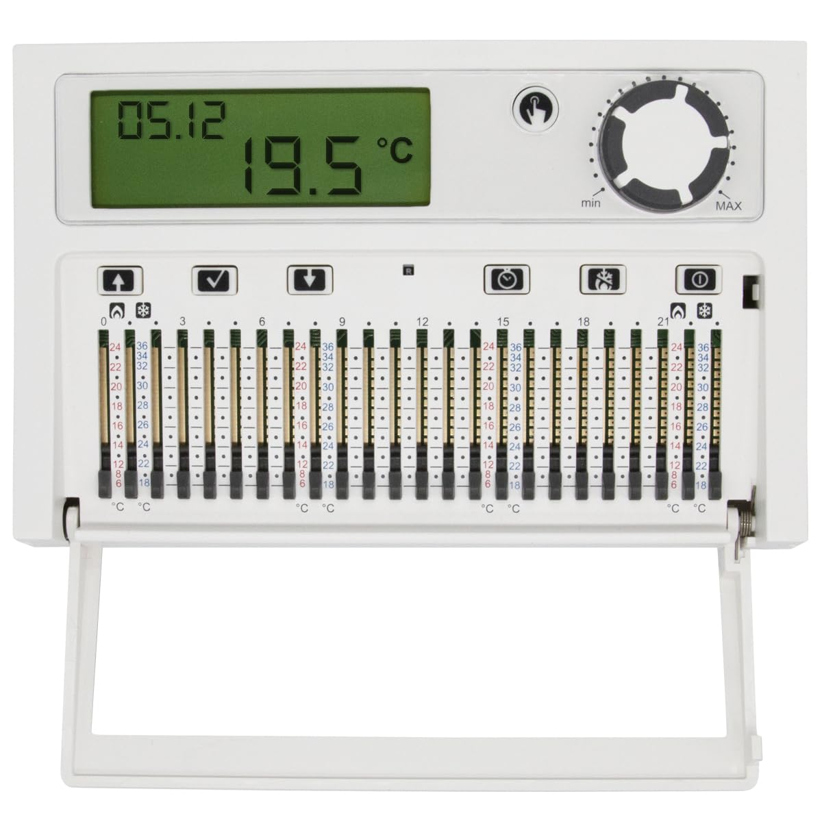 CC 11B - Cronotermostato da Parete a Batterie per Caldaia, Termostato Programmabile Giornaliero con Cursori, Installazione a Parete, Bianco