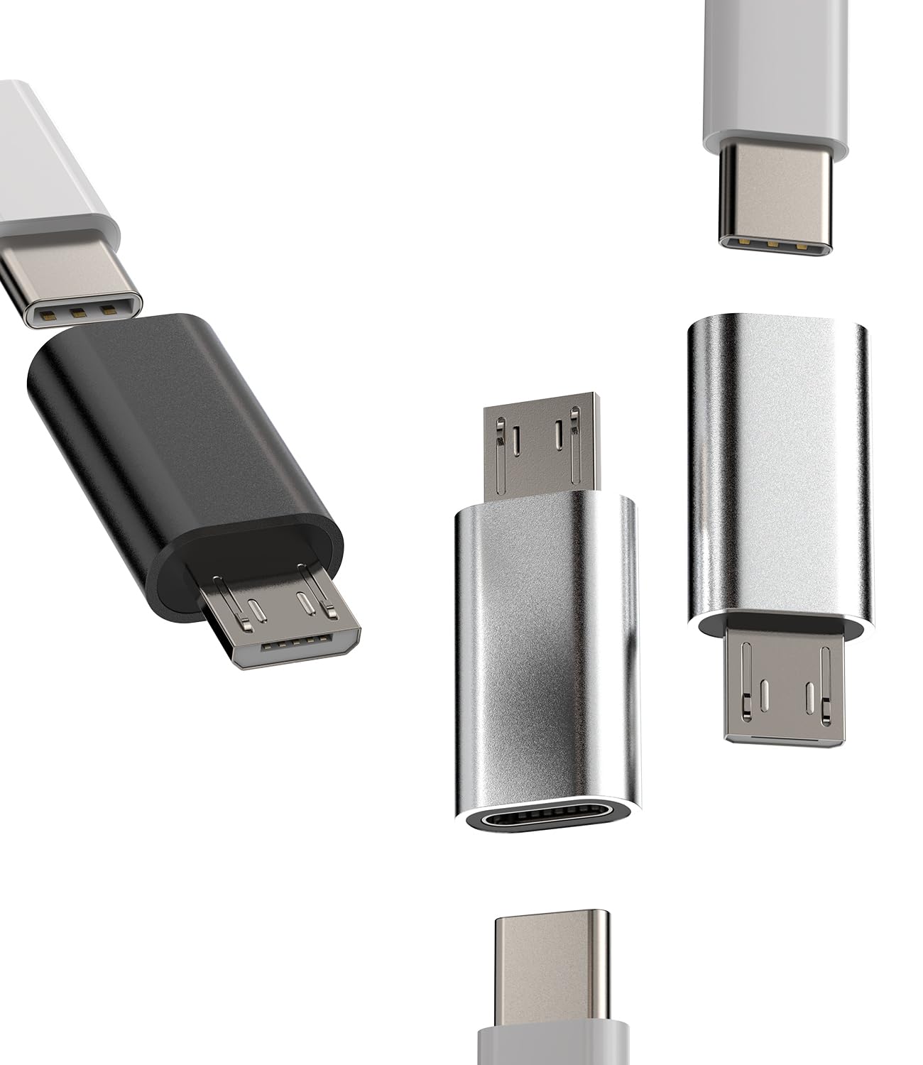 USB CメスにMicro USBオスアダプター(3個セット)タイプC to マイクロUSB充電変換アダプタAndroidスマホコネクタThunderbolt 4ケーブルあだぷたーアンドロイドフォン対応Sony Xperia X Z5 Premium Z3+ Z2 Z3対応Samsung Galaxy S7 Active S7 Edge S6 Edge+ A02s A11 A7 A9 A8