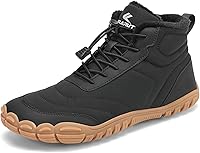 FLARUT Barefoot Snow Boots for Men & Women - Fur Lined, Wide Toe Box, Zero Drop Winter Ankle Shoes