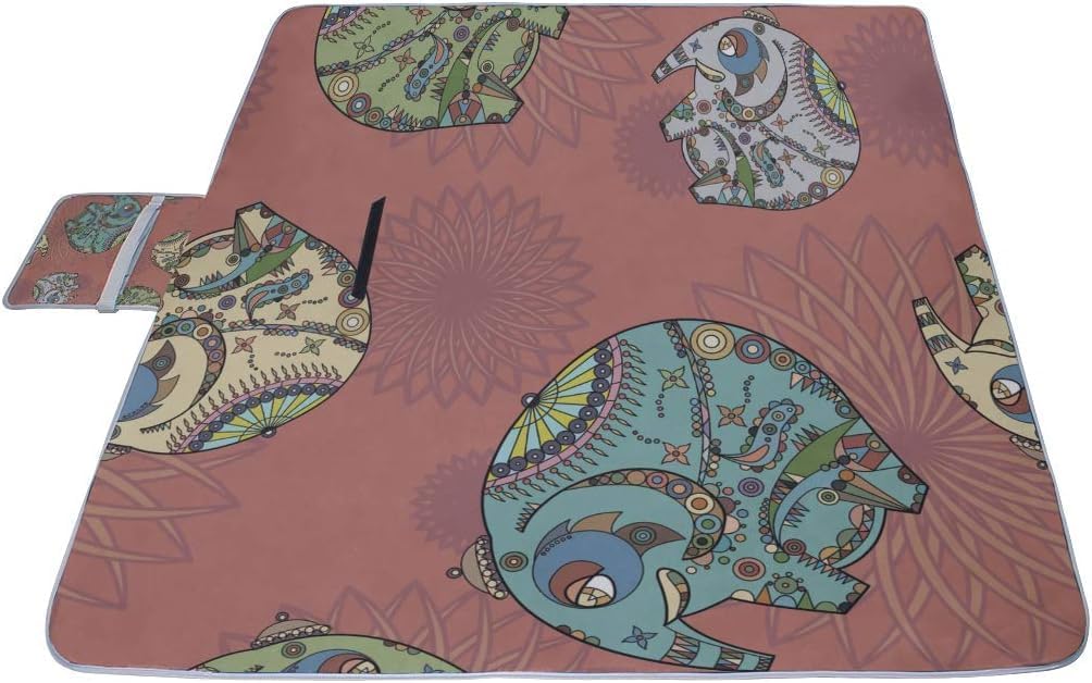 レジャーシート キャラクター象 ピクニック 折りたたみ 撥水 アウトドア クッション マット コンパクト 花見 運動会 キャンプ 遠