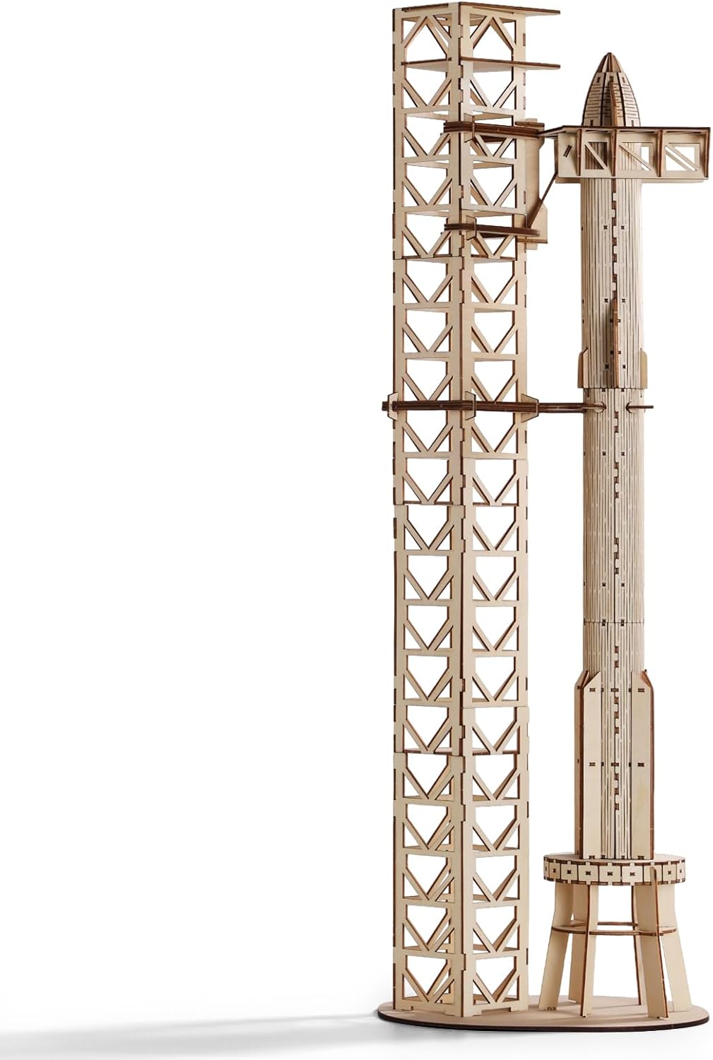 SainSmart Jr. 3D Wooden Puzzles for Adults - SpaceX Starship Super Heavy Booster, DIY Rocket Model Kit & STEM Educational Toy, Unique Desk Decor for Adults and Teenager Space Lovers