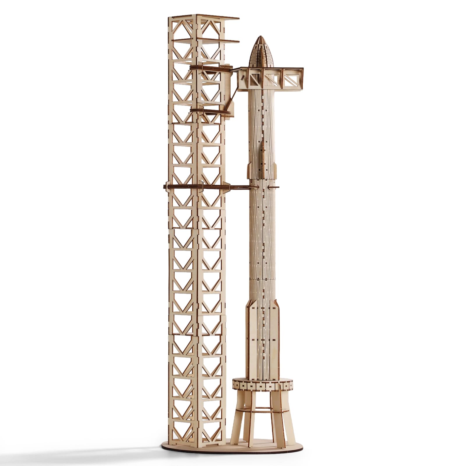 SainSmart Jr. 3D Wooden Puzzles for Adults - SpaceX Starship Super Heavy Booster, DIY Rocket Model Kit & STEM Educational Toy, Unique Desk Decor for Adults and Teenager Space Lovers