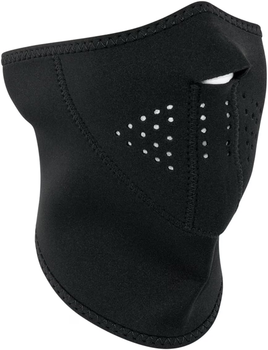 Neoprene 'Skull' Design 3-Panel Half Mask (Black, One Size)