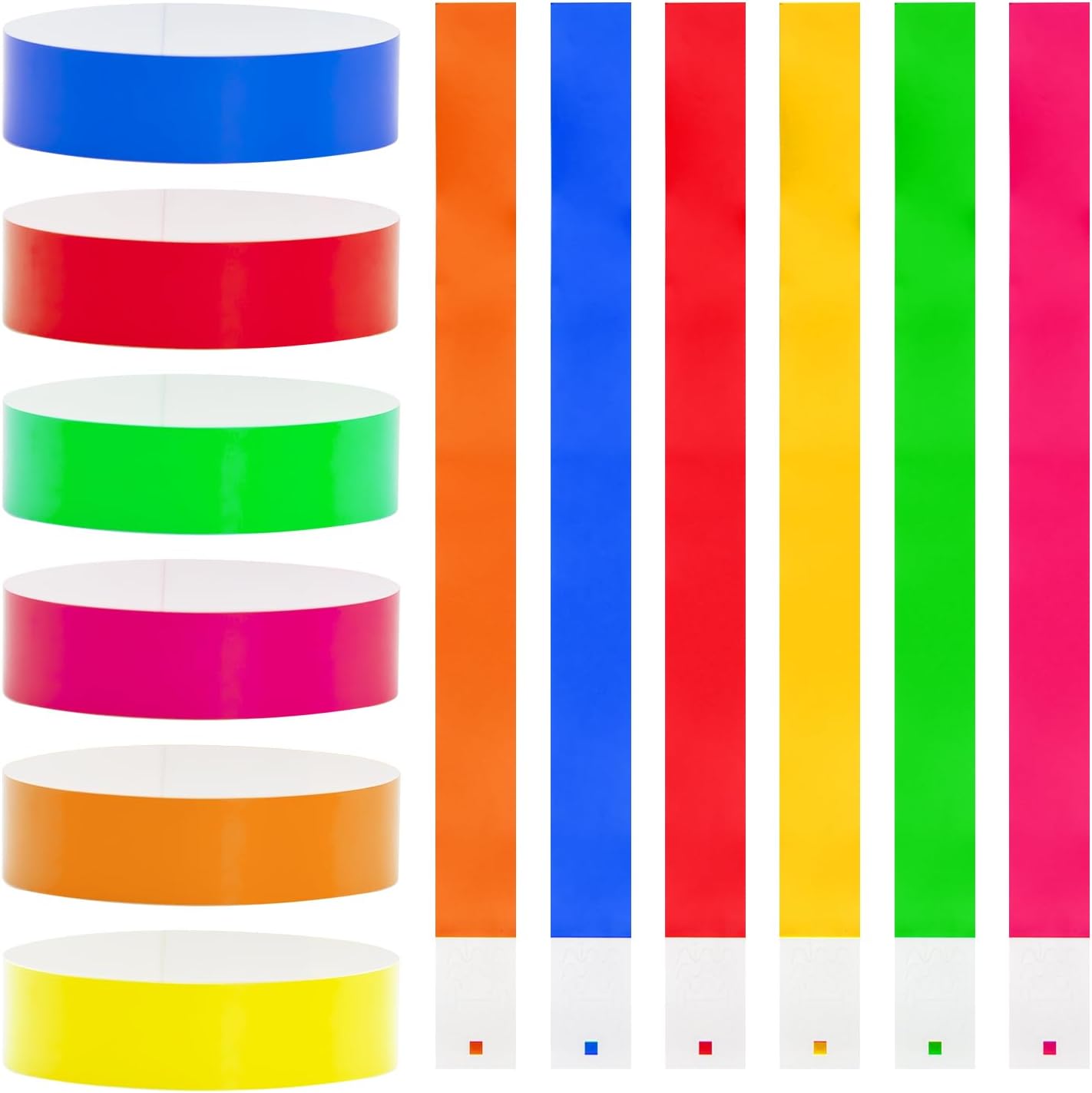 Dohia Paper Wristbands Waterproof Hand Bands for Events Neon Colored Adhesive