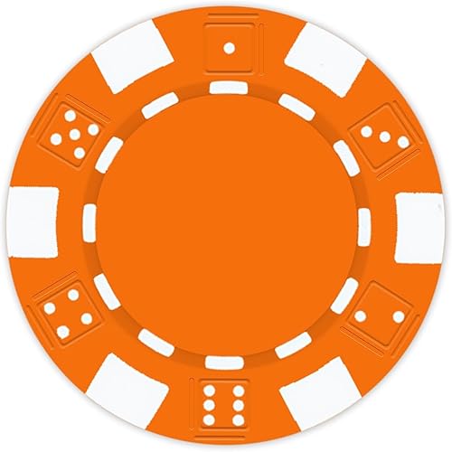 DA VINCI Paquete de 50 fichas de póquer naranja - DICE Design 0.41 oz
