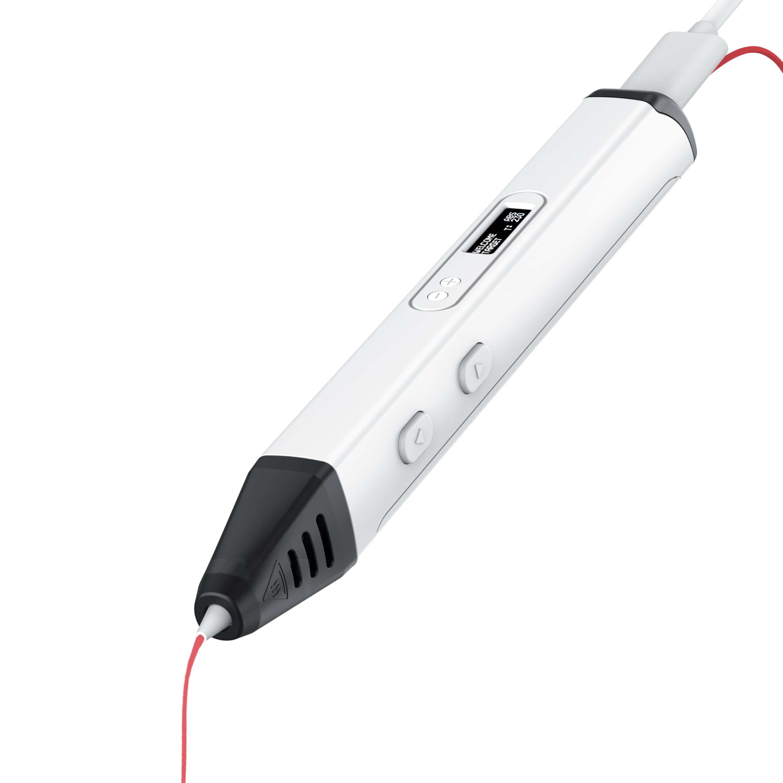 CSL – 3D Druckstift Starterkit - mit OLED Display - kabellos – inkl. PLA-Filamente - USB C – 3D Stift für kreatives Gestalten/Basteln – Jungendliche und Erwachsene