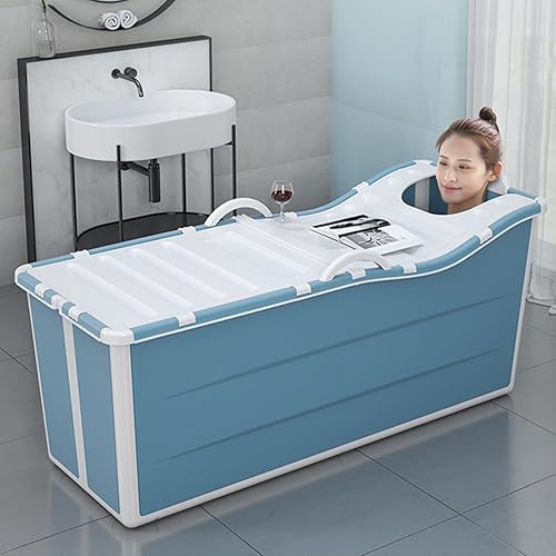 Bañera portátil para adultos, bañera plegable e independiente para masaje, para el hogar, sauna, spa, remojo de baño, sudor al vapor con tapa y