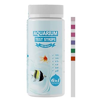 Aquarium Test Strips - 100 Pack Water Tester Nitrates | GH KH Waterproof Strips for Accurate Monitoring of Chlorine for Aquariums, Pools, Hot Tubs and Saltwater