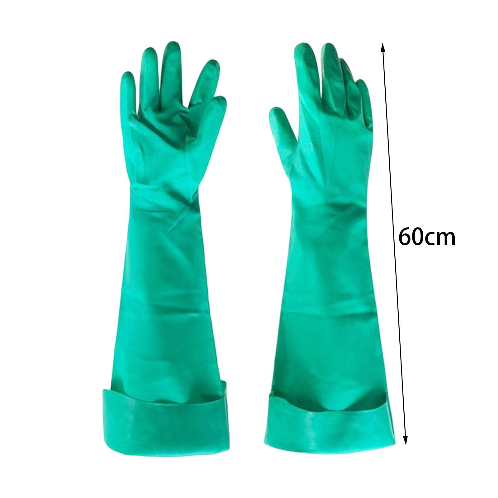 Gralara Tragbare Nitrilhandschuhe, Zum Spülen Und Reinigen, Schützen Die Hände, Verschleißfest, Strapazierfähige Gummihandschuhe für Gartena, 60 cm lang