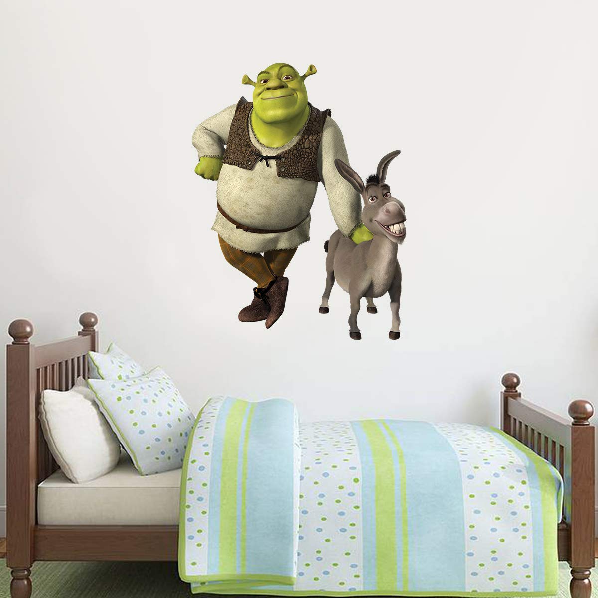 Beautiful Game Light Green Shrek And Donkey Wall Sticker Mural Vinyl Art Decal (120Cm)