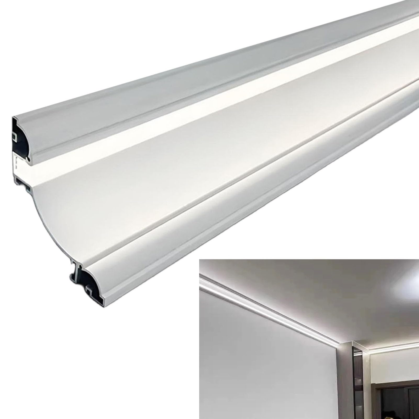 Corniche de plafond Del en aluminium pour un éclairage indirect et une finition épurée