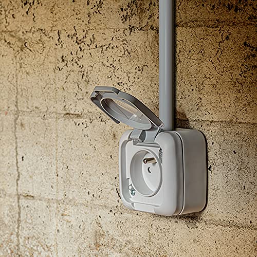 Waterproof 2P+T socket grey, white - Image 2