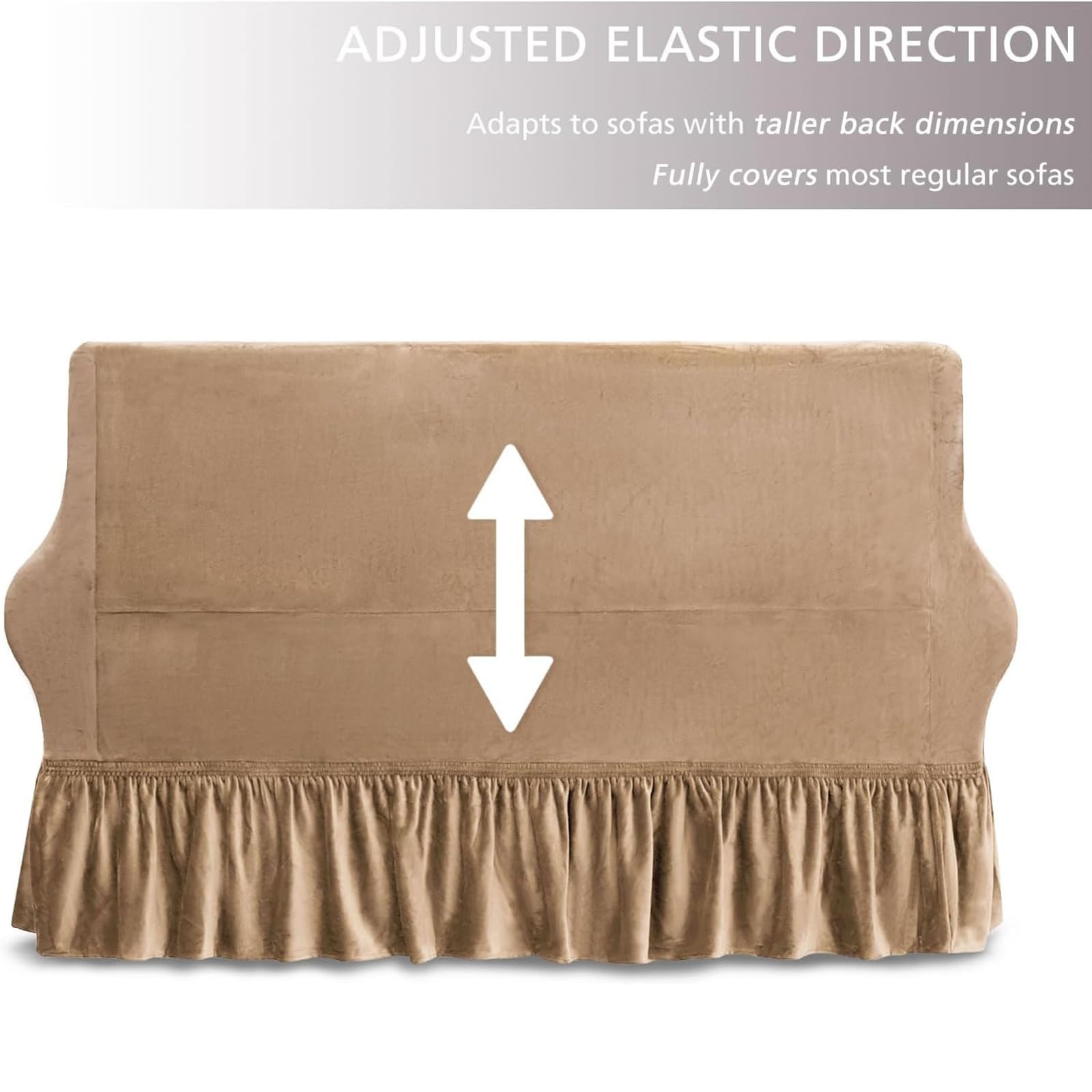 Stretch-Sofabezug, verschleißfest, Spx, elastischer Eckenschutz, weich, flexibel, Fellschutz, passend für 2-Sitzer (139,7 - 180,3 cm), Braun