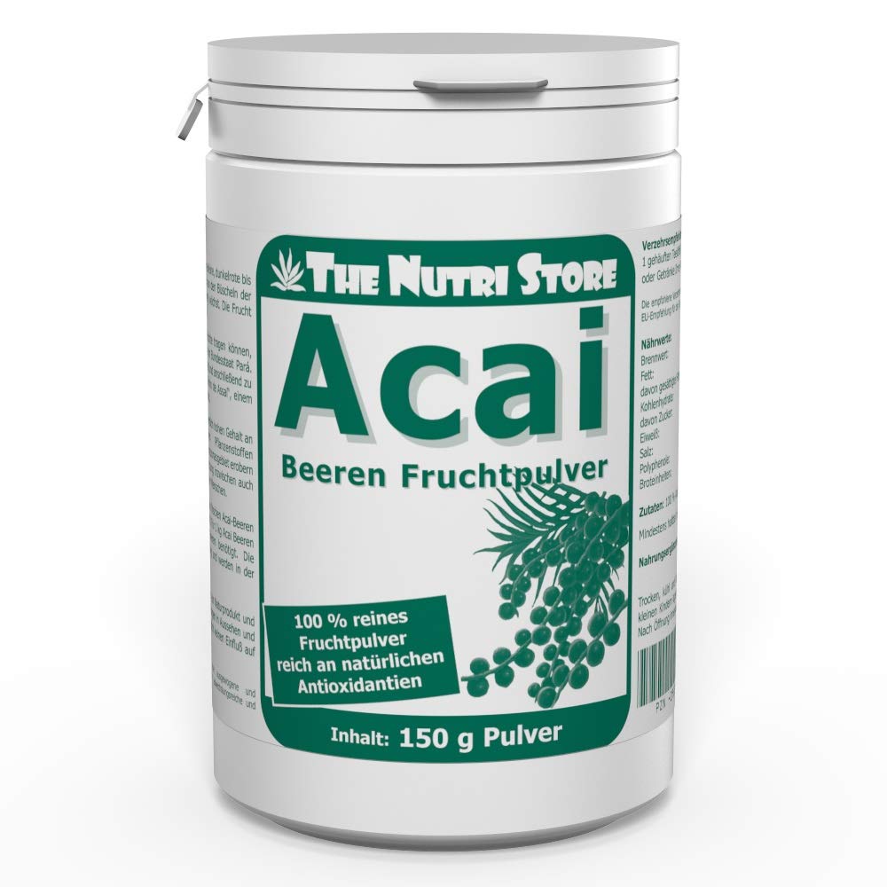 Acai Beeren Fruchtpulver 150 g - 100% reines Fruchtpulver reich an natürlichen Antioxidantien