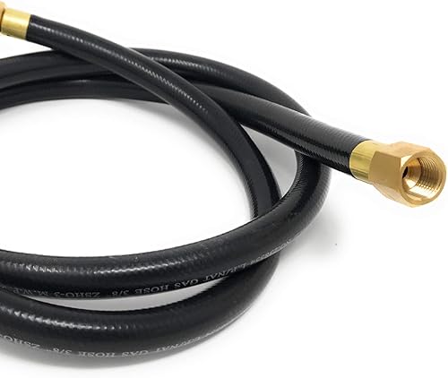 Miniatura 3 de Lavadora a presión de manguera de gas propano LP de 5 pies, conjunto de manguera de aire de 38 pulgadas de llamarada hembra x conector de