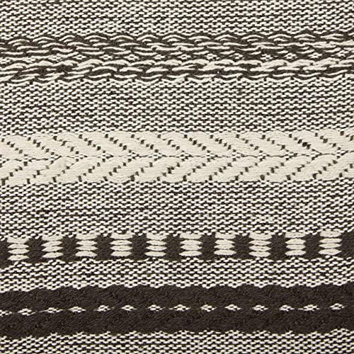 DII Farmhouse Braided Stripe Table Runner Collection, 15x72 (15x77, Fringe Included), Dark Brown, 15x72" (15x77", Fringe Included) - Image 3