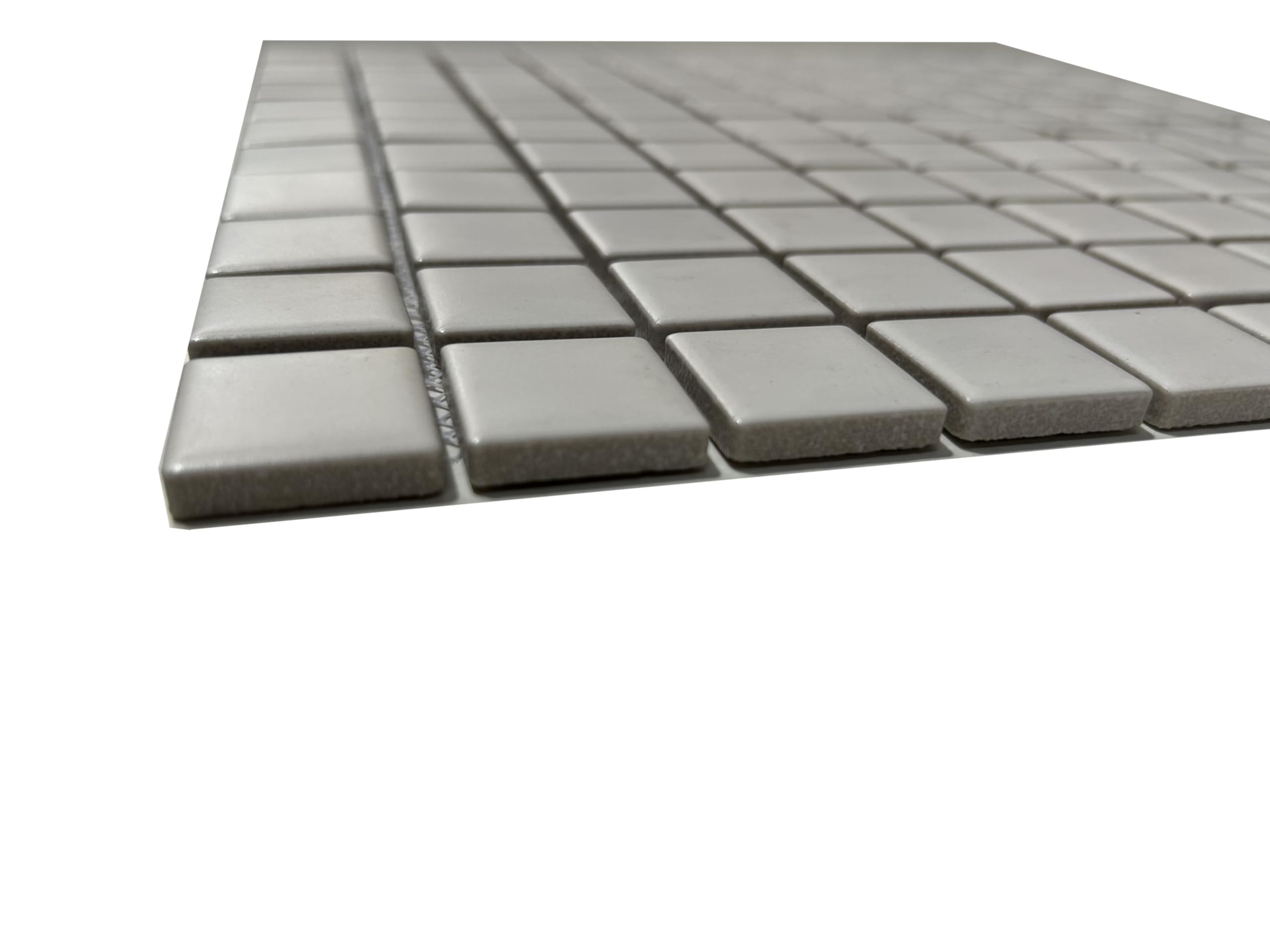 Cottoceram. Modelo G001 (BLANCO BRILLO) Mosaico enmallado de Porcelanico. Medida 2,5x2,5cm. Pegado en mallas de 30x30cm
