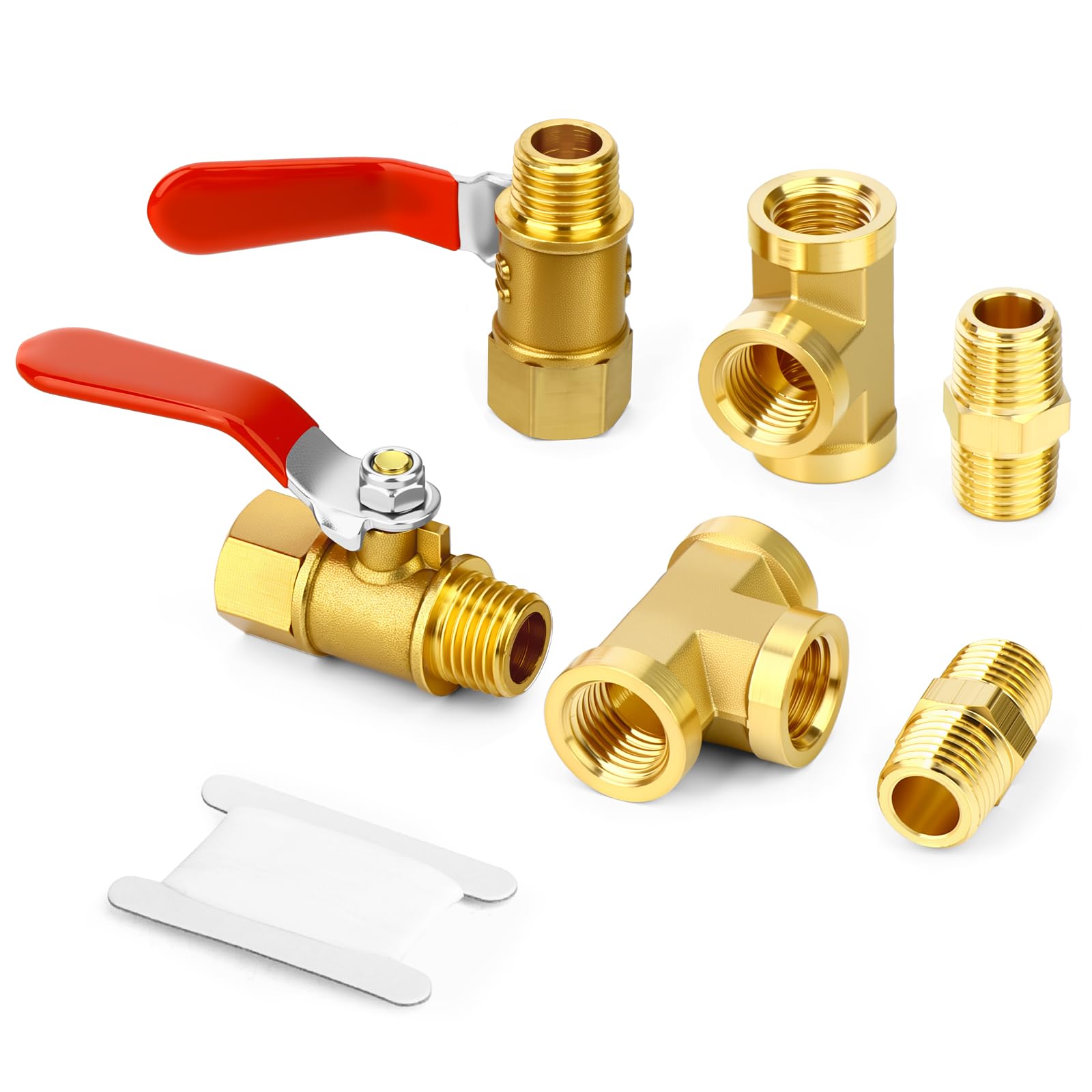 Raccord tuyau NPT 0,3 cm laiton, kit robinet boisseau sphérique, té barstock air eau gaz huile