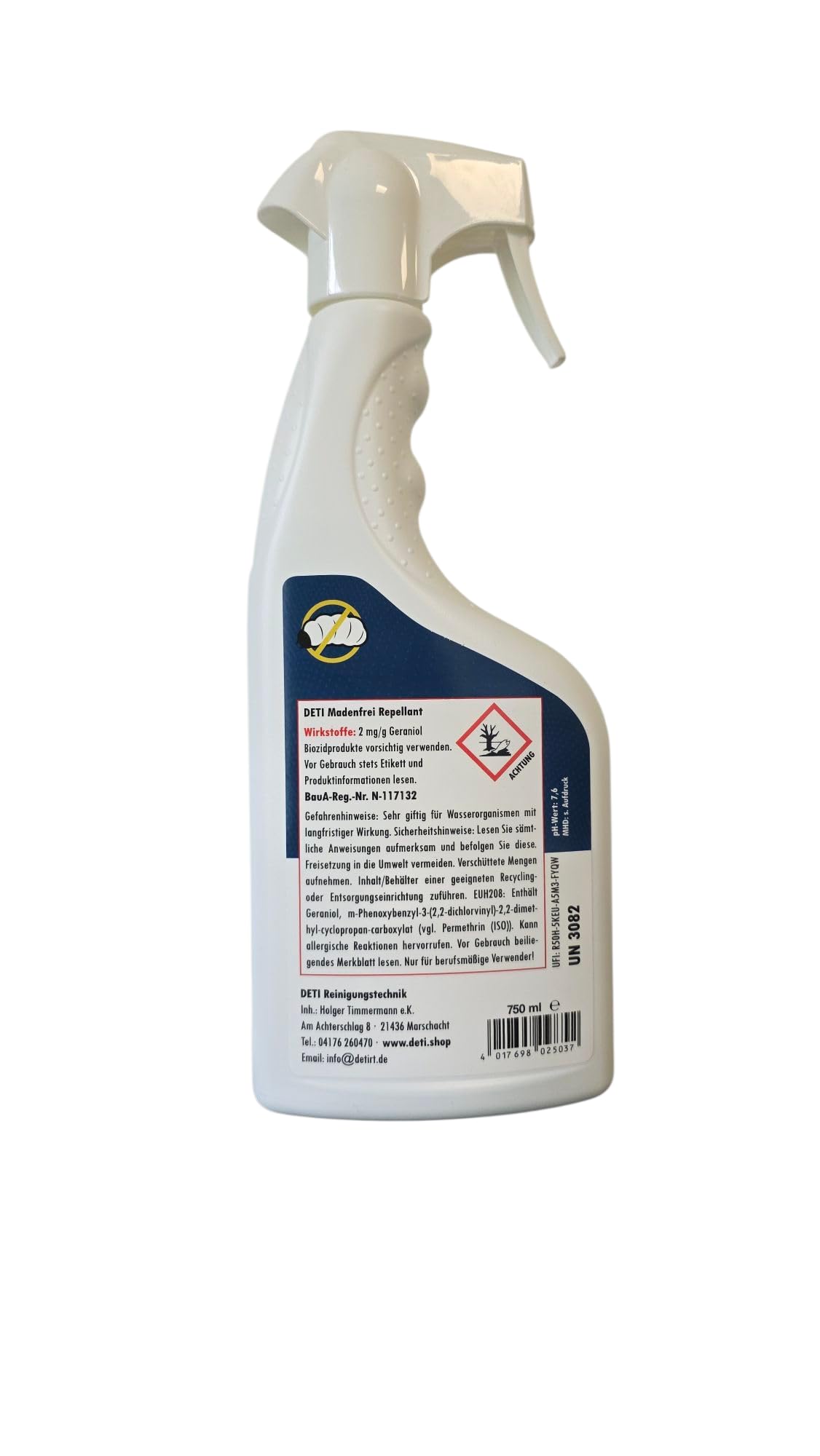 DETI Madenfrei Repellant 750 ml - Spray gegen Madenbefall in der Biotonne, mit Frischeduft & Langzeitwirkung