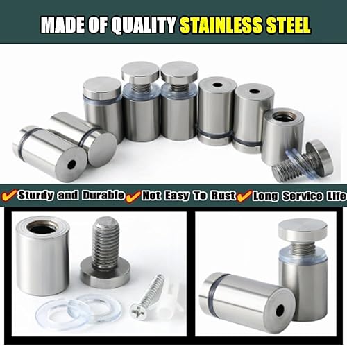 Miniatura 2 de Alise Tornillos de separación de letreros de 34 x 1 pulgada, montaje en pared, clavo publicitario de cristal para colgar marcos de fotos acrílicos,