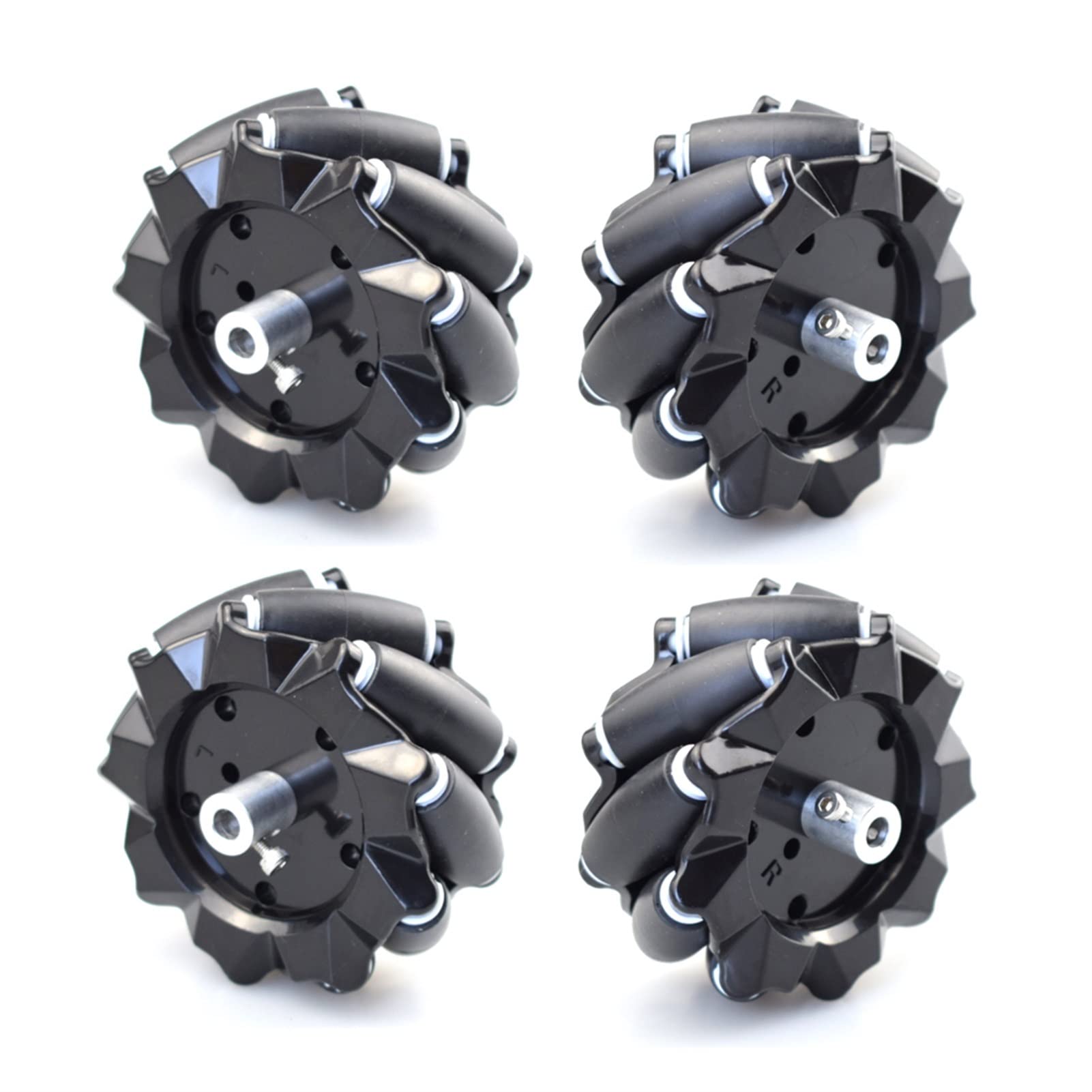 1. 0 kg. Duży ładunek 80mm wysokiej twardości Plastikowe Mekanum Omni-Directional Smart Robot Samochód z piastami 6mm pasuje do Arduino RobotCup Koło Mecanum (Size : Wheel no hubs)