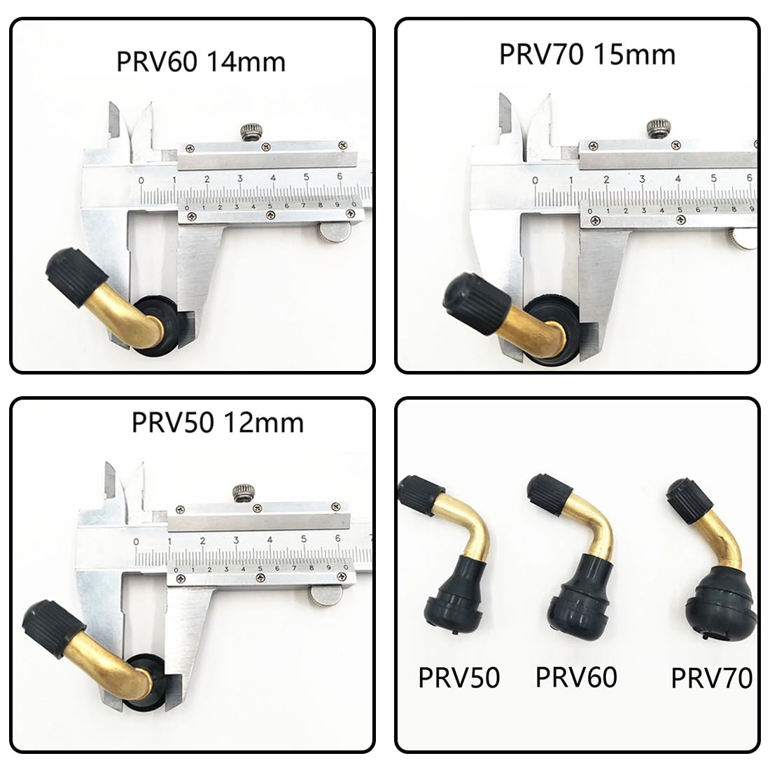 JEYORZY Valvola Pneumatici Tubeless 6 Pezzi Ottone 90° Steli