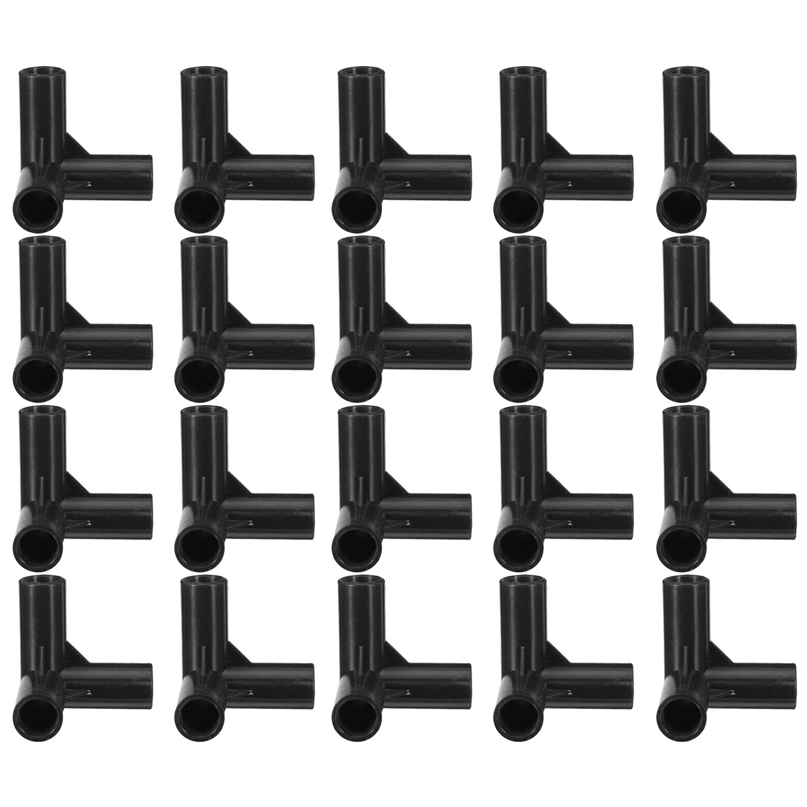 Set da 20 Connettori per Scaffalature Modulari per Scarpe, Plastico Nero, Diametro Interno 11mm, Struttura Stabile per Soluzioni DIY in Camere da Letto