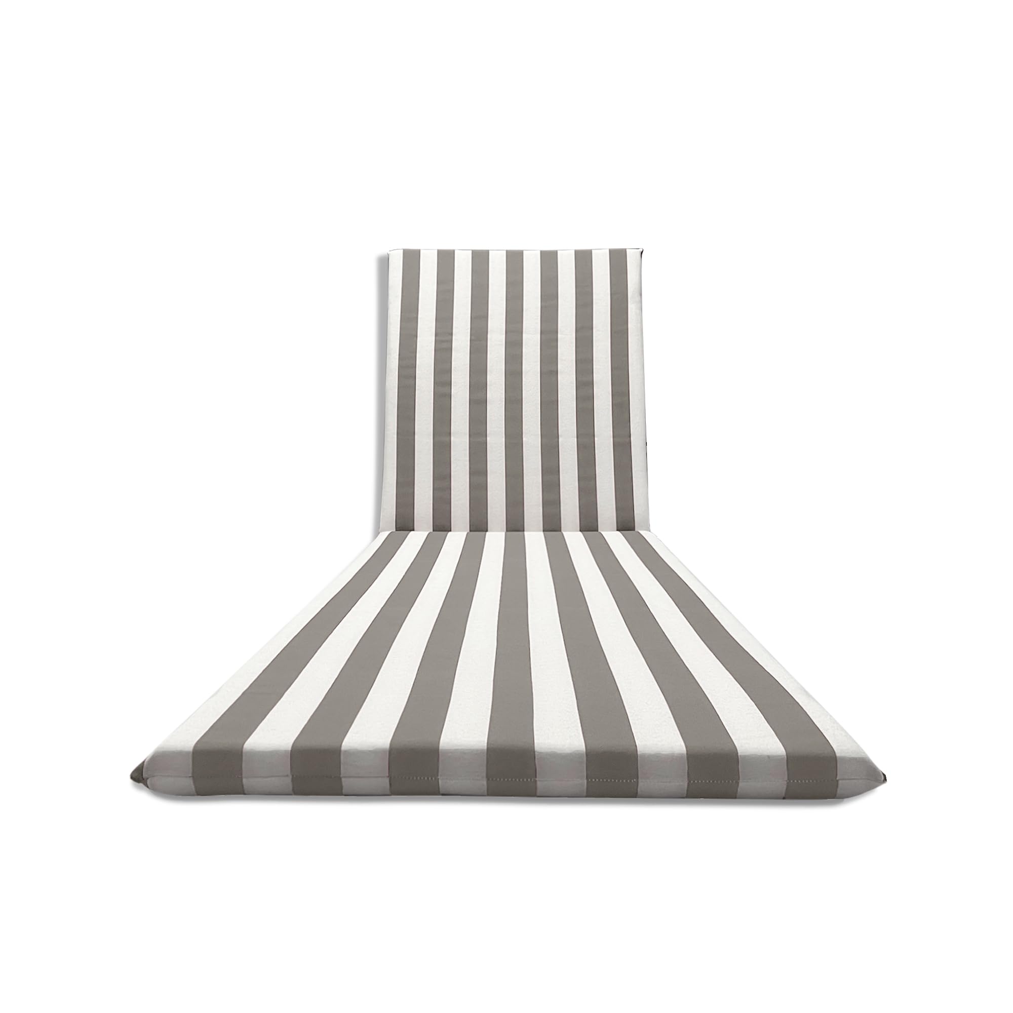 Coj’n de Tela para Tumbona, 190 x 60 cm, 100% Algod—n, Totalmente Artesanal (Blanco y Gris)
