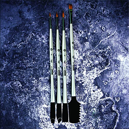 Prima Marketing 963866 Texture No.2 Finnabair Art Basics Double Ended Brush Set (4/Pack), Silver