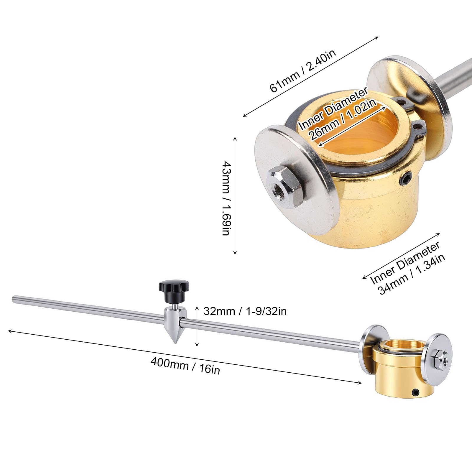 Guide Cercle Torche Coupe, Compas Inoxydable Réglable pour P80, Outil