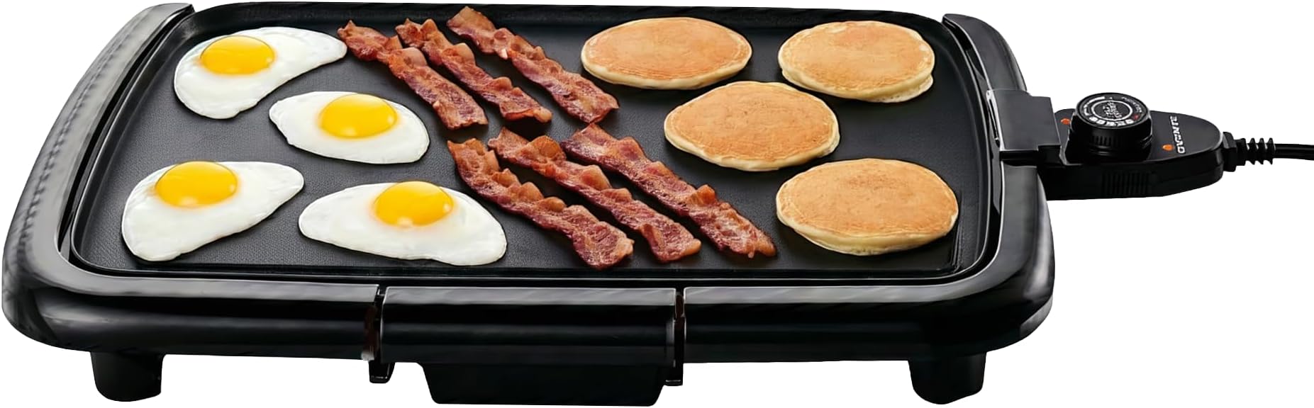 - Electric Griddle with 16 x 10 Inch Flat Non-Stick Cooking Surface, Removable and Adjustable Temperature Control, Indoor Grill for Instant Breakfast, Pancakes, Eggs or Burgers, Black GD1610B