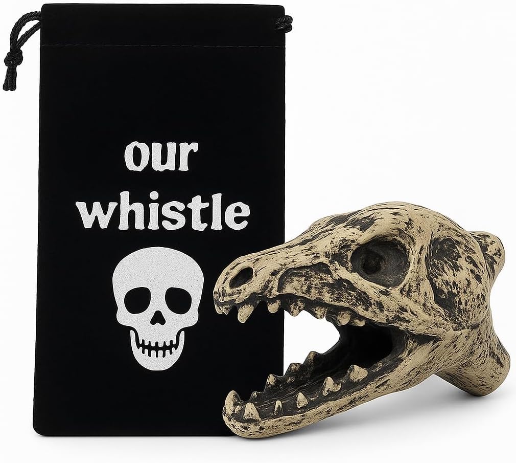 Aztec Death Whistle – Dinosaur Skull Design, Loudest 125+ dB Authentic Human Screaming Sound, Handcrafted Bone-Style Aztec War Whistle for Ceremony, Halloween & Collection