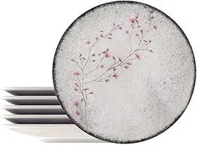 Kit Prato Raso Tramontina Floralis em Porcelana Decorada 25 cm 6 Peças