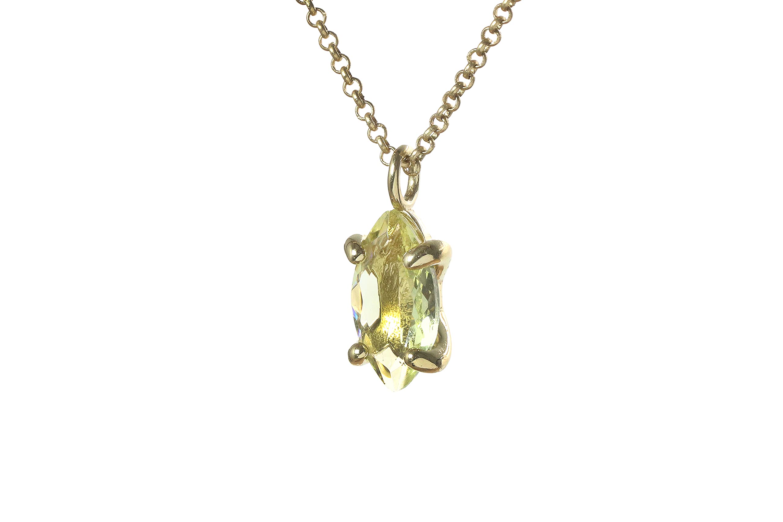 Collier quartz citron anemone pendentif simple bijoux de mode - 8