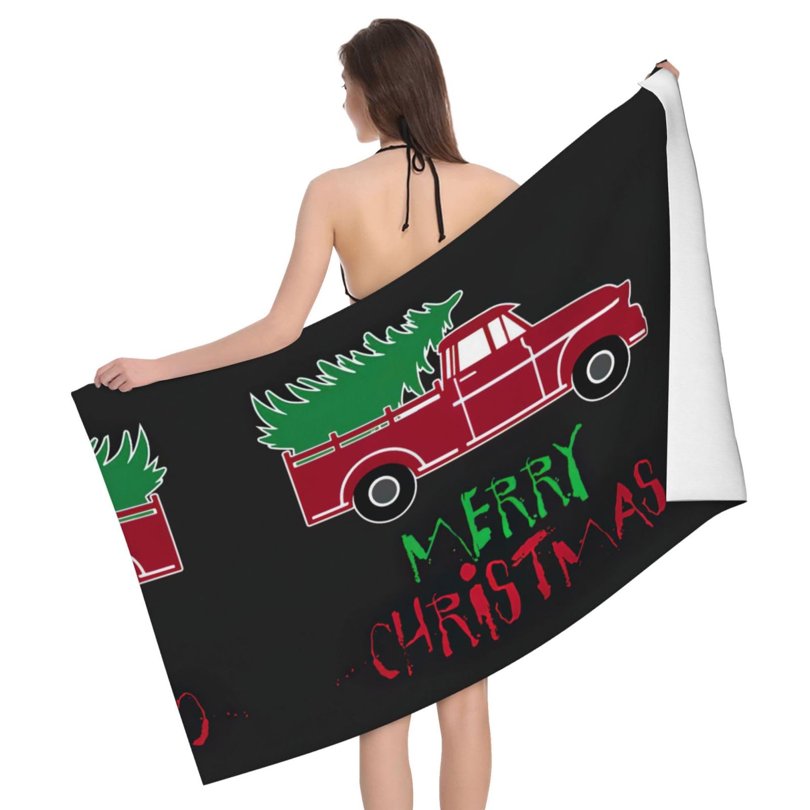 Cadeau personnalisé voiture rouge Merry Christmas homme et femme