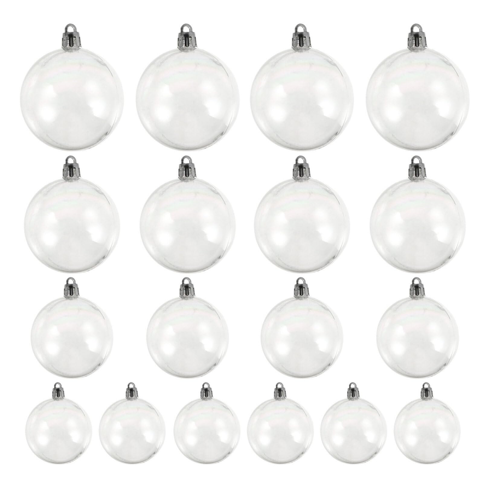 Toyvian54 Pcs Clear Christmas Ornaments Balls Fillable for Crafts, DIY Plastic Ornaments Round Balls, Fillable Christmas Tree Ornament Balls for DIY,Wedding,Party and Home Decoration