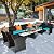 Tangkula 8 Pieces Patio Wicker Conversation Furniture Set, Patiojoy Sofa & Table Set w/4 Seats, Outdoor Rattan Sofa Set for Balcony Backyard, Wicker Chair Set with Tempered Glass Coffee Table
