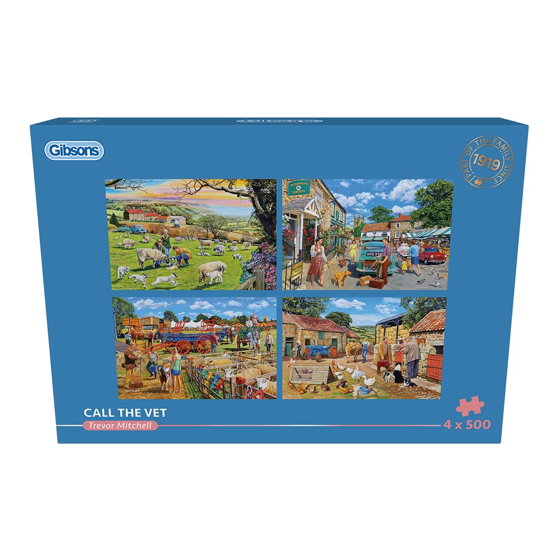 Gibsons Puzzle Call The Vet 4x500 Teile Bauernhoftiere Erwachsene