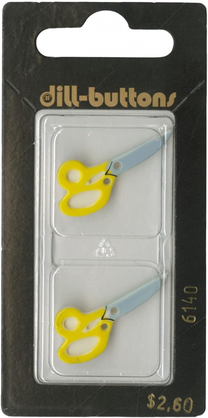 Dill Sewing Scissor Shape Buttons - per Pack of 2