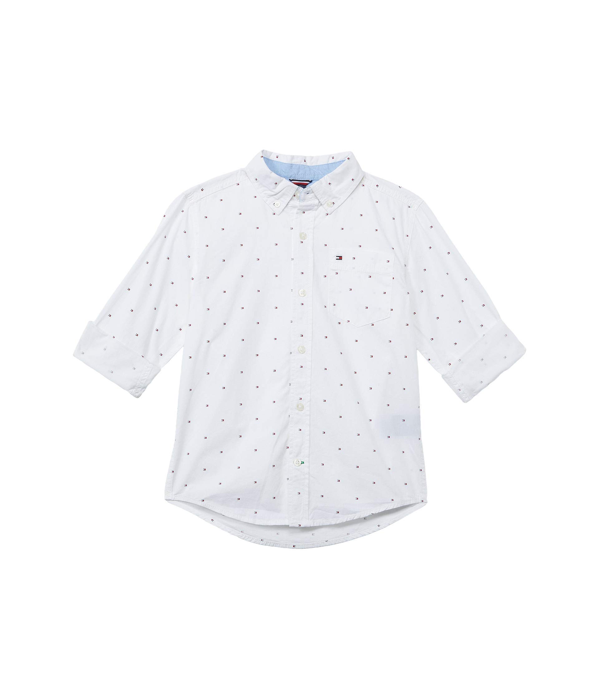 Tommy HilfigerBoys' Long Sleeve Woven Button-down Shirt, Lightweight & Breathable