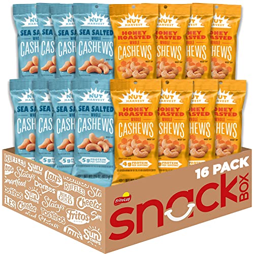 Nut Harvest Sweet & Salty Cashews Variety Pack, 2.25oz, 16 bags
