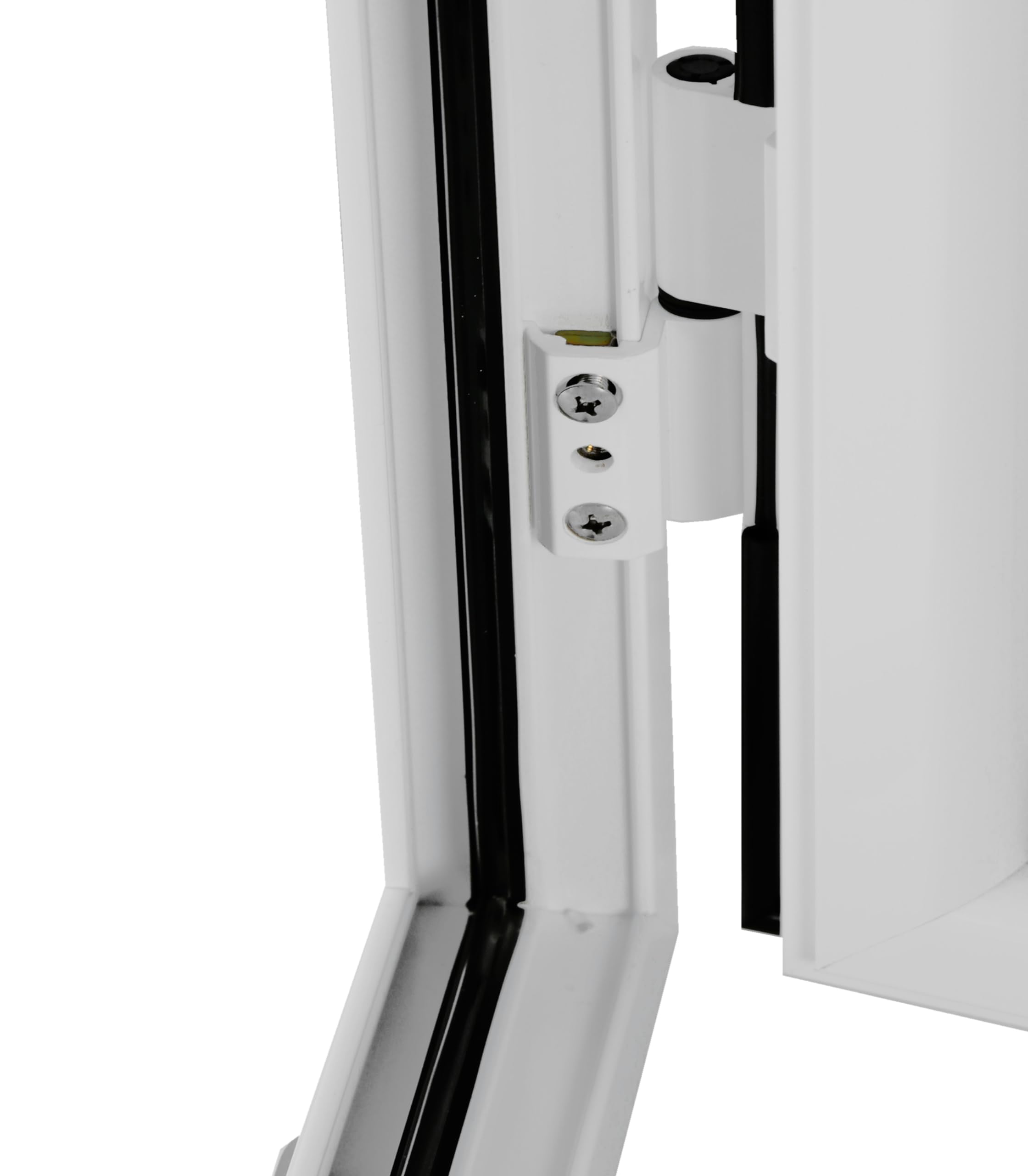 Ventanastock Puerta Balconera Aluminio 800x2000 Practicable Derecha con Rejilla de ventilación y cristal mate Carglas 1 hoja